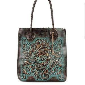 Patricia nash cavo Floral-Embossed Scalloped Tote